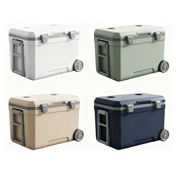 45L Rolling Hard Shell Cooler Ice Chest With Wheels