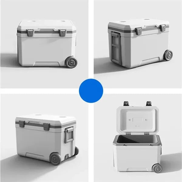 45L Rolling Hard Shell Cooler Ice Chest With Wheels