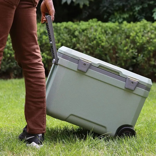 45L Rolling Hard Shell Cooler Ice Chest With Wheels