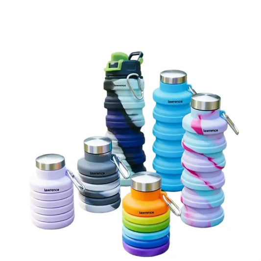 Logo Collapsible Silicone Water Bottle Flip Lid
