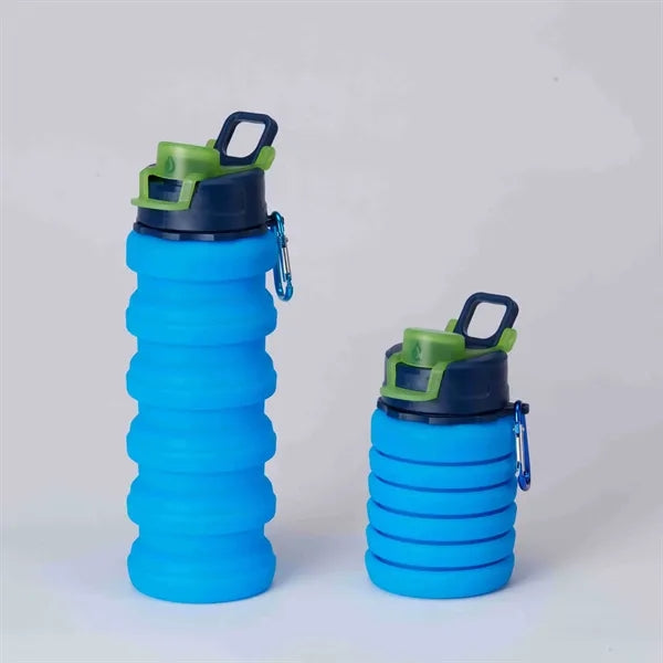Logo Collapsible Silicone Water Bottle Flip Lid