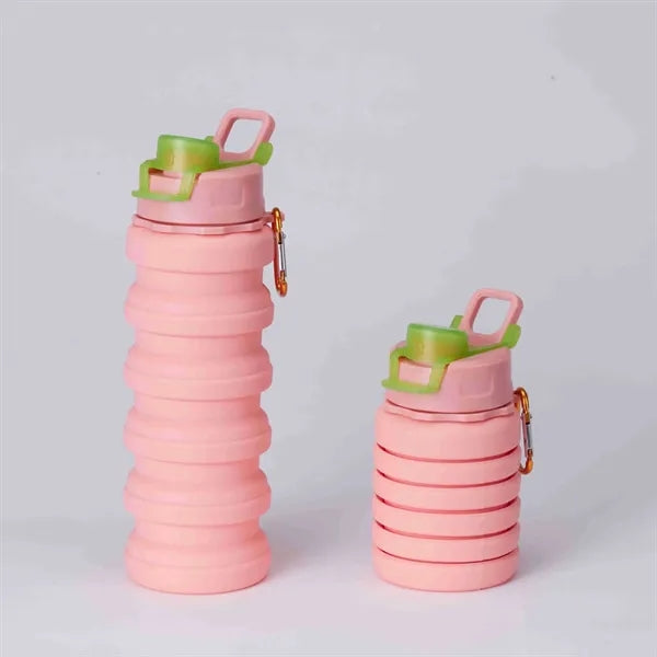 Logo Collapsible Silicone Water Bottle Flip Lid