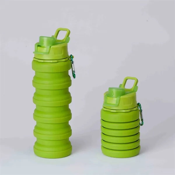 Logo Collapsible Silicone Water Bottle Flip Lid