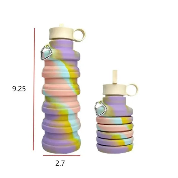 Logo Collapsible Silicone Water Bottle Flip Lid