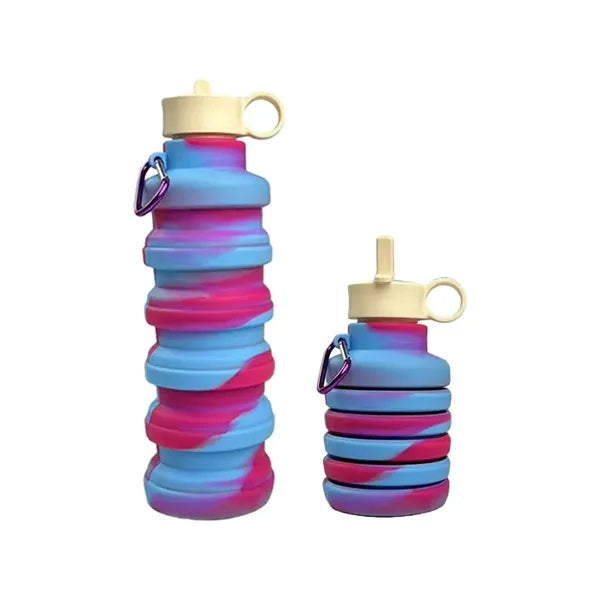 Logo Collapsible Silicone Water Bottle Flip Lid