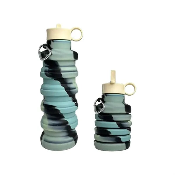 Logo Collapsible Silicone Water Bottle Flip Lid