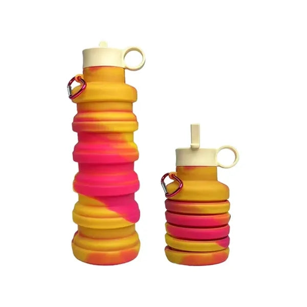 Logo Collapsible Silicone Water Bottle Flip Lid