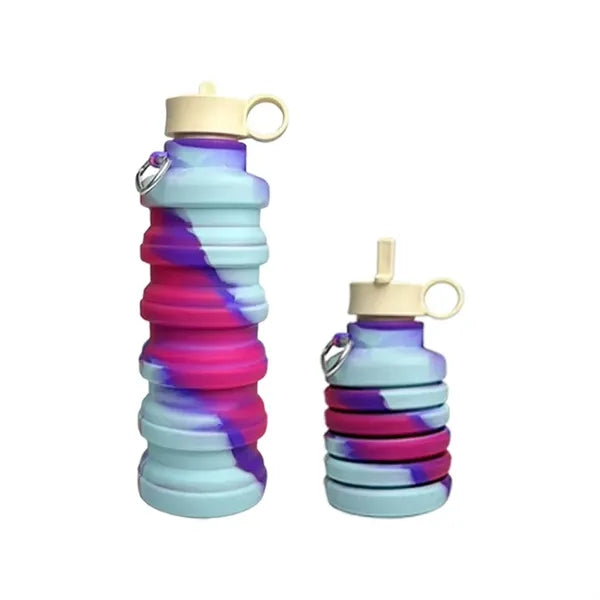 Logo Collapsible Silicone Water Bottle Flip Lid