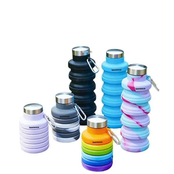 Logo Collapsible Silicone Water Bottle Flip Lid