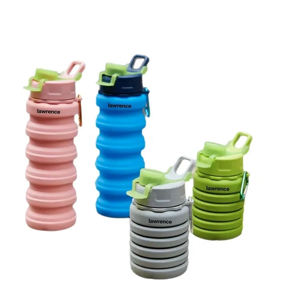Logo Collapsible Silicone Water Bottle Flip Lid