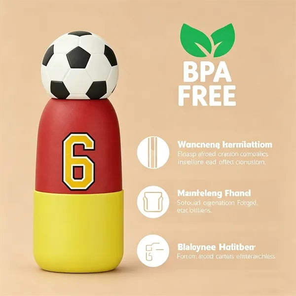 17oz Football Cup Lid Stainless Steel Water Bottle