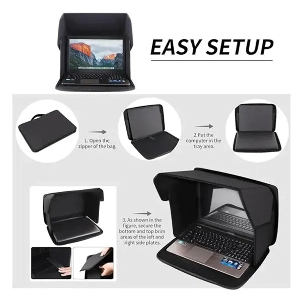 Foldable Laptop Bag with Sun Shade Outdoor Portable