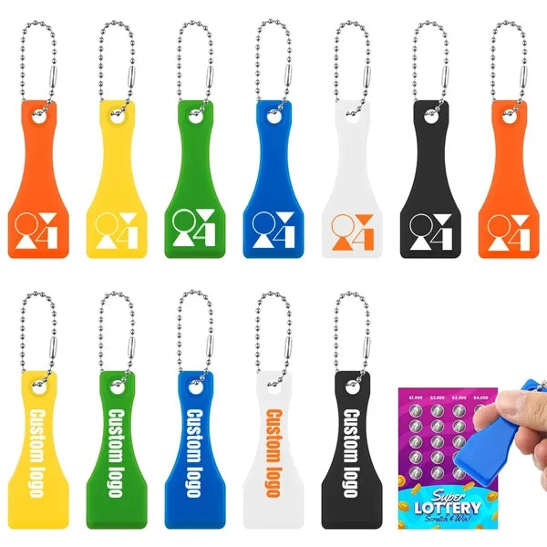 Lottery Ticket Scratcher Tool Plastic Keychain Scraper