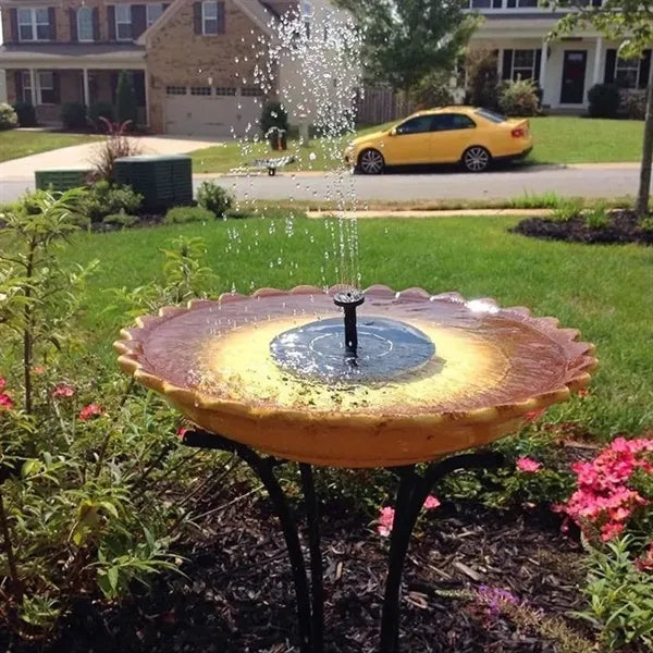 Solar-powered fountain outdoor pool with floating multicolor