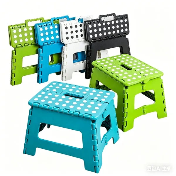 Folding Step Stool, Portable Plastic Stool for Adults & Kids