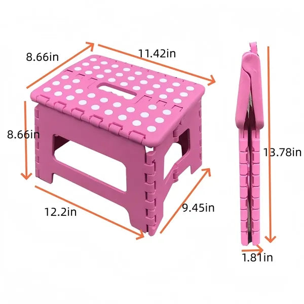 Folding Step Stool, Portable Plastic Stool for Adults & Kids