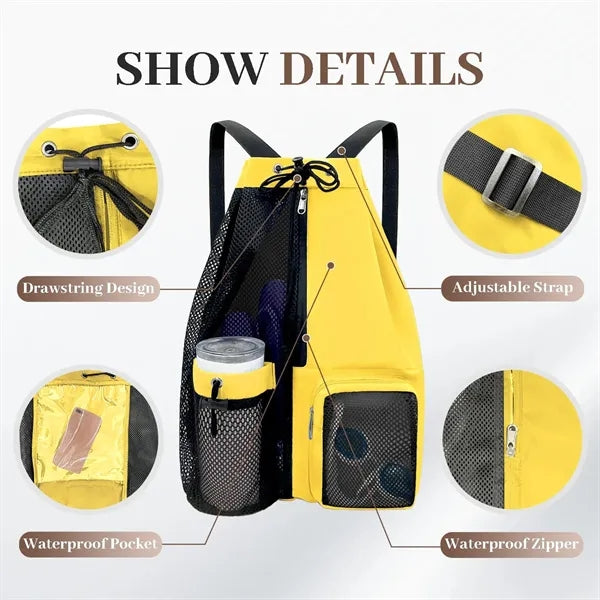 Beach Backpack with Wet Pocket