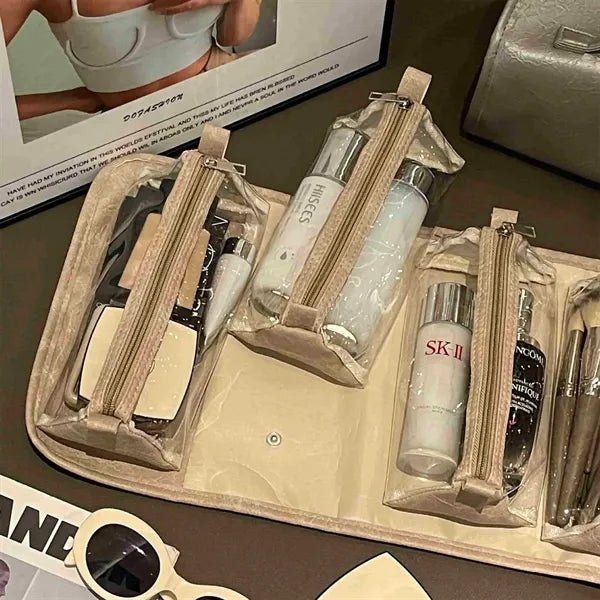 4 in 1 Travel Makeup Bag with Detachable Clear Compartments