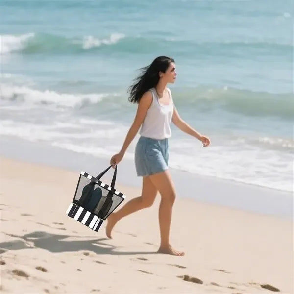 Double Layer Beach Bag Large Capacity Swim Travel Tote
