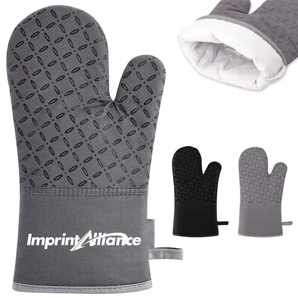 Single Non-Slip Silicone Grip Oven Mitt with Cotton Lining