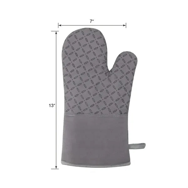 Single Non-Slip Silicone Grip Oven Mitt with Cotton Lining