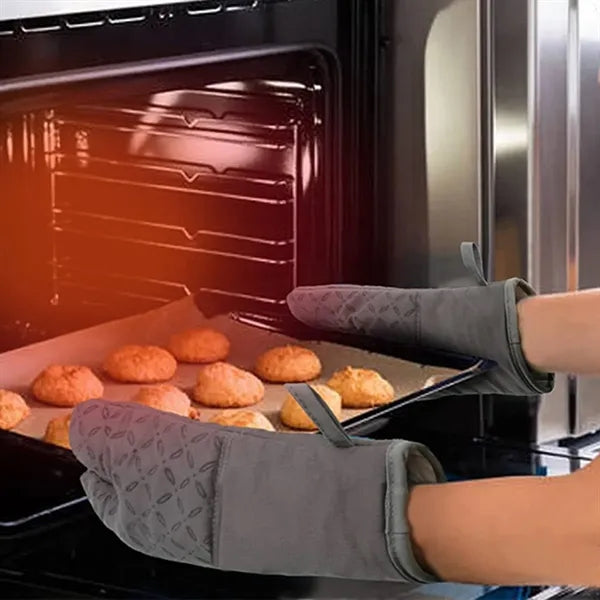 Single Non-Slip Silicone Grip Oven Mitt with Cotton Lining