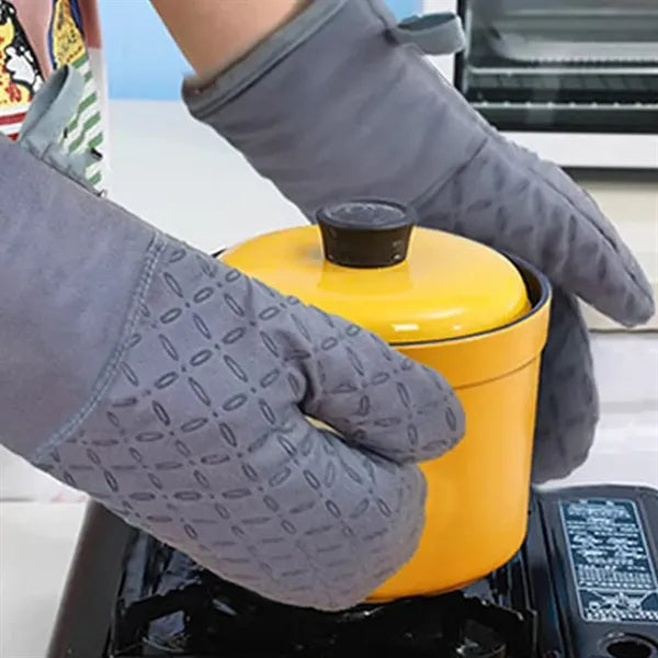 Single Non-Slip Silicone Grip Oven Mitt with Cotton Lining