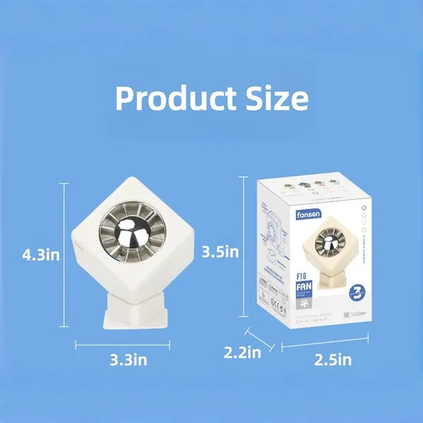 Square Mini 3 Wind Speeds Desktop Clip-on Fan