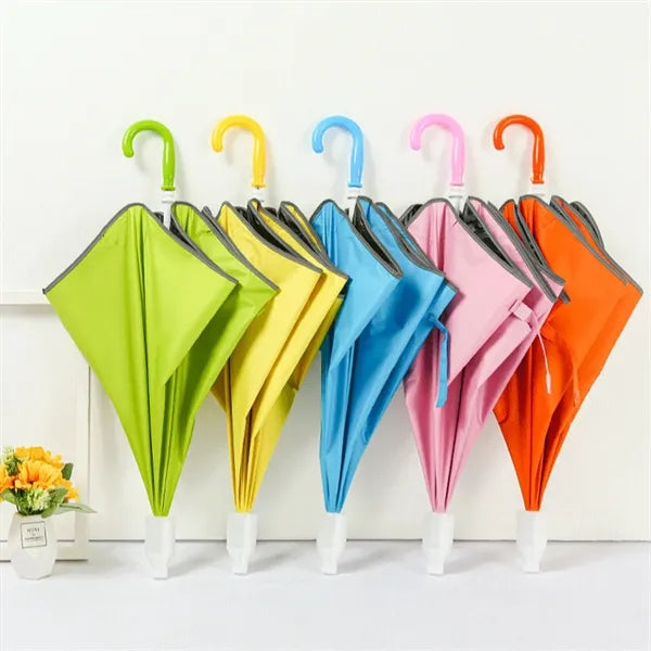 35" Kids Safety Reflective Edge Stick Umbrella