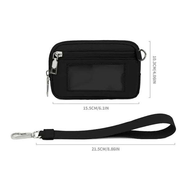 Mini Zip Card Case with Clear ID Window