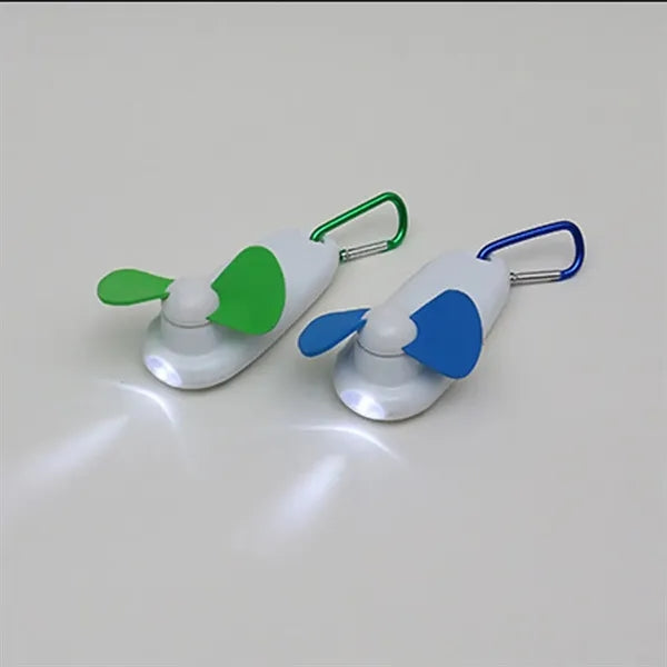 ABS Mini Fan With LED Light And Carabiner