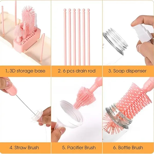 7-in-1 Baby Bottle Cleaner Kit for Home & Travel