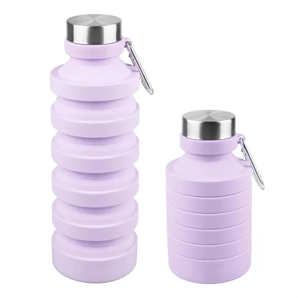 18 Oz Collapsible Water Bottle W/ Carabiner