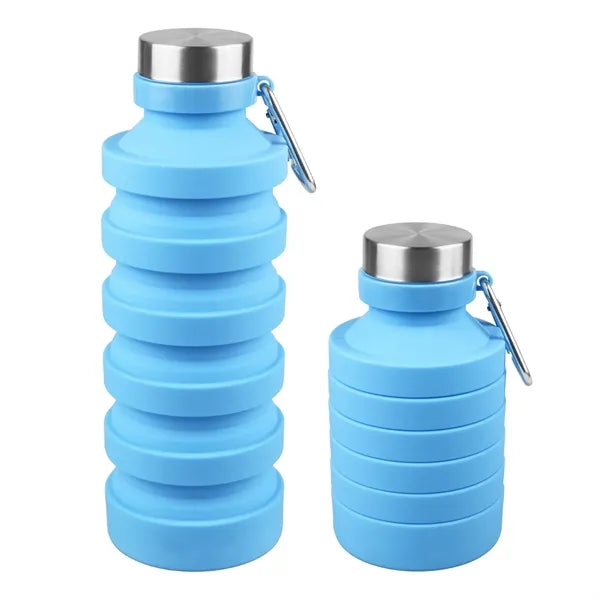 18 Oz Collapsible Water Bottle W/ Carabiner