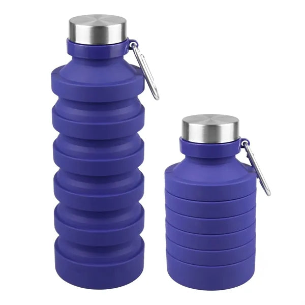 18 Oz Collapsible Water Bottle W/ Carabiner