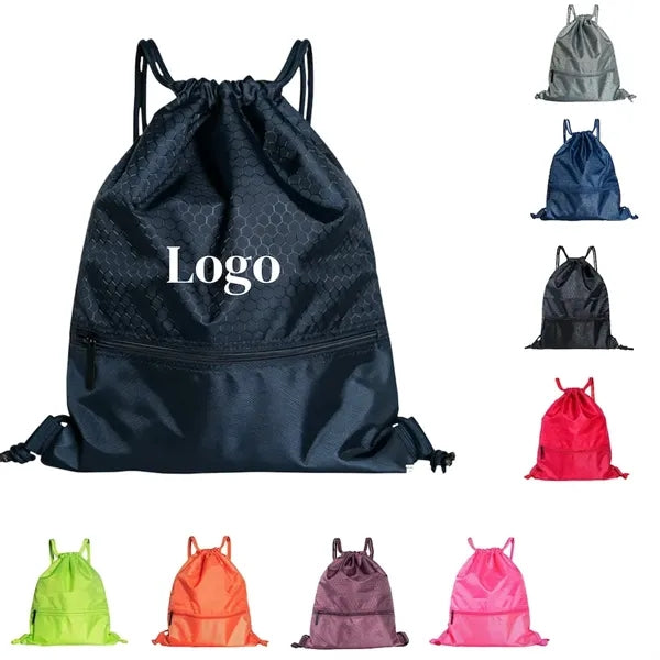 18" x 14" Breathable Polyester Drawstring Backpack