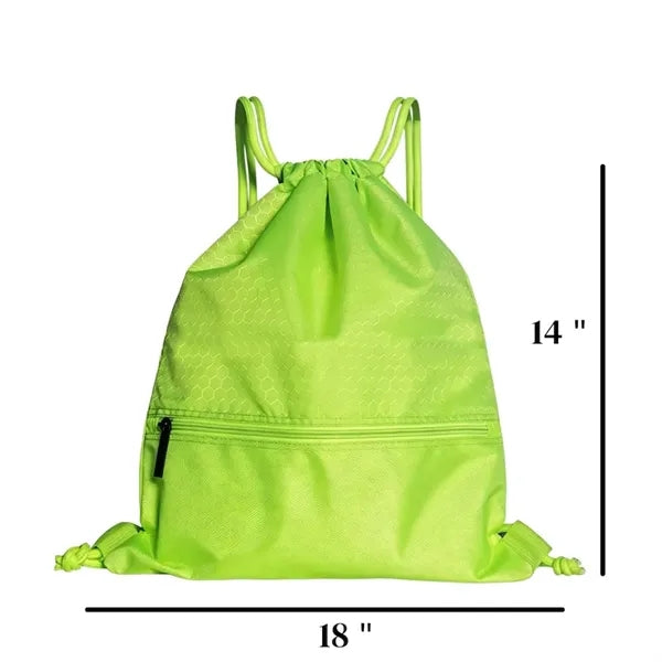 18" x 14" Breathable Polyester Drawstring Backpack