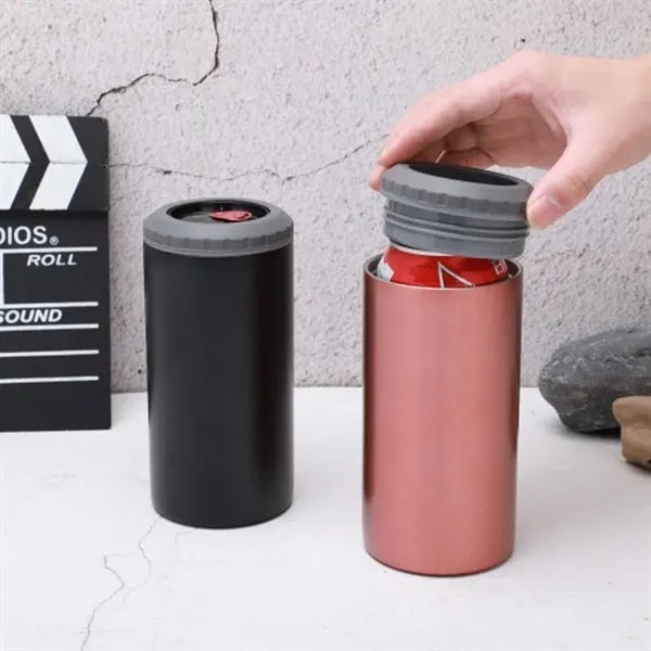 16 oz Stainless Steel Insulated Can Cooler Tumbler with Lids