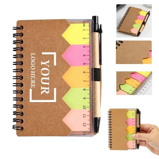 Kraft Spiral Notebook With Integrated Sticky Notes