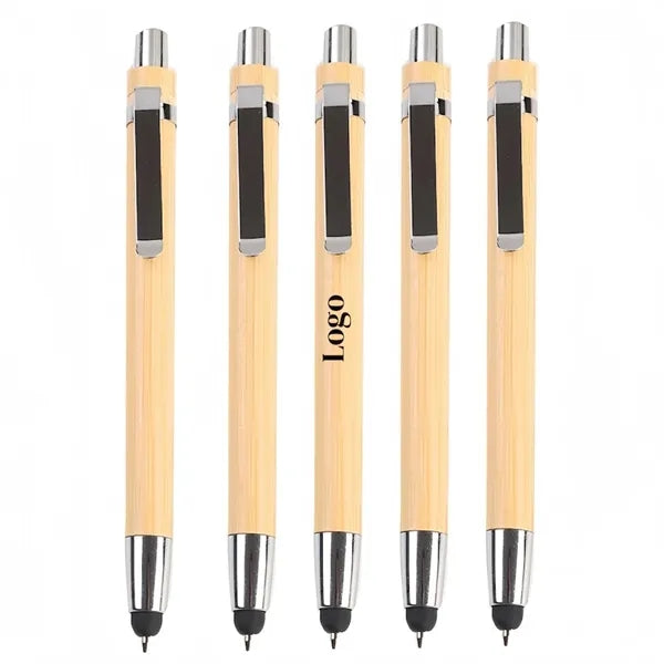 Sleek Lightweight Portable Bamboo Ballpoint Stylus Pen