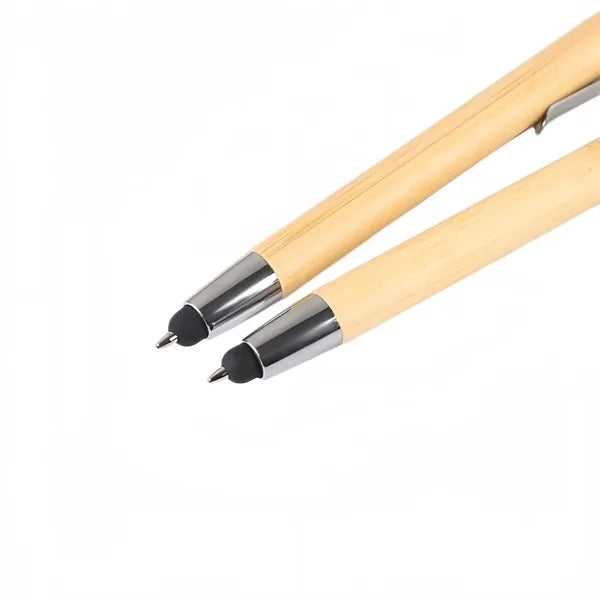 Sleek Lightweight Portable Bamboo Ballpoint Stylus Pen