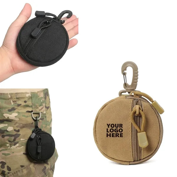 Round Travel Coin Zipper Bag w/Keychains
