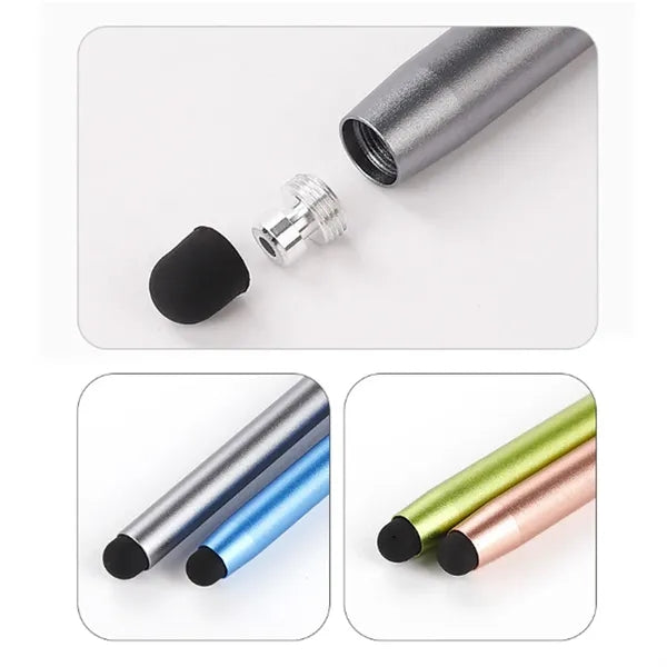 2-in-1 Double-Ended Aluminum Alloy Capacitive Stylus Pen
