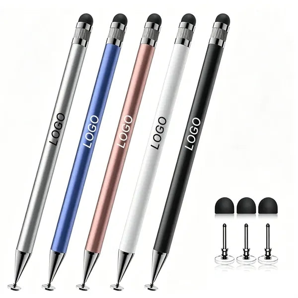 2-in-1 Dual-Tip Convenient Aluminum Stylus Pen