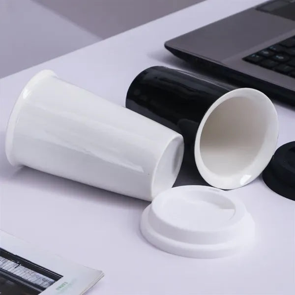 11oz Ceramic Coffee Mug with Silicone Lid