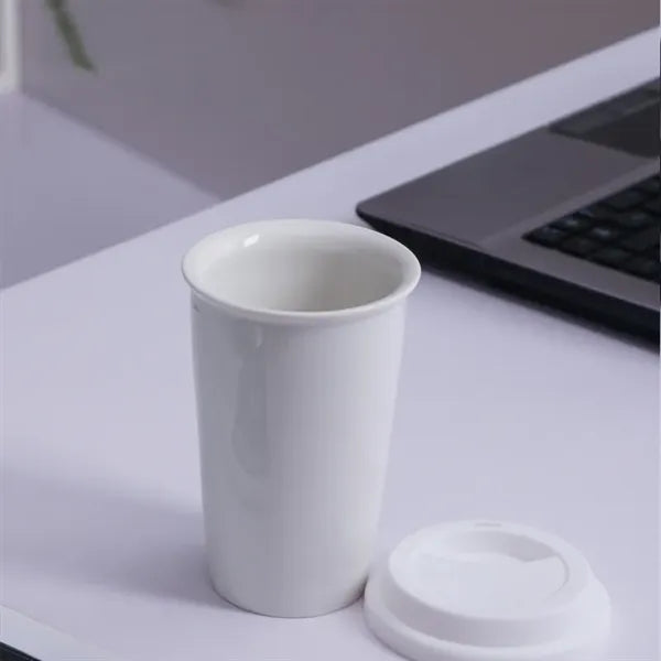 11oz Ceramic Coffee Mug with Silicone Lid