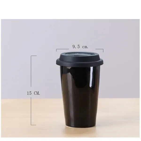 11oz Ceramic Coffee Mug with Silicone Lid