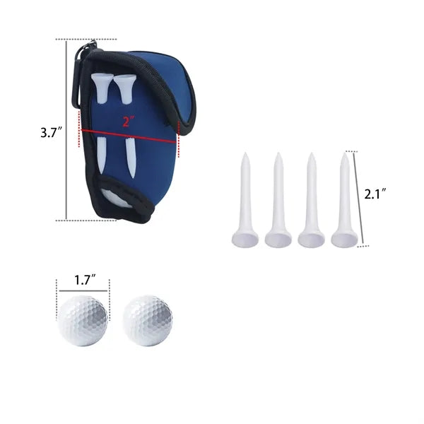 Neoprene Golf Ball Pouch With Clip