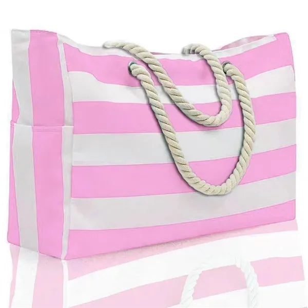 Striped Canvas Tote Bag