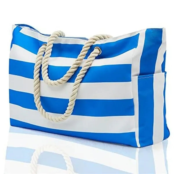 Striped Canvas Tote Bag